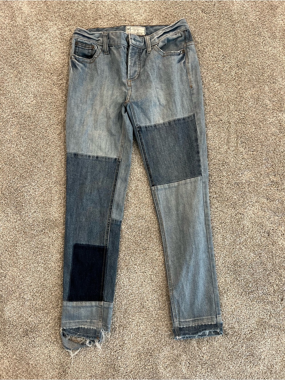 Free People Patchwork Jeans Pants We the Free Women Size 26 Blue Bohemian grunge